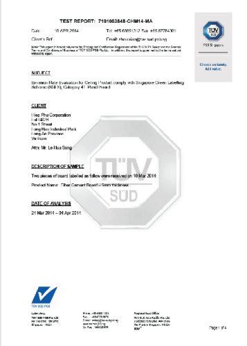 Kiểm tra hàm lượng Amiang tấm DURAflex theo phương pháp kiểm tra phân tích thành phần hóa (XRF), phân tích thành phần khoáng (XRD) và kính hiển vi quang học. Đơn vị kiểm chứng: VIBM- Viện VLXD-TTVLXDMN